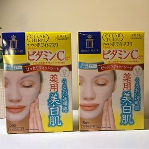 2✖️Kose cosmeport clear turn white vitamin C sheet mask（Total is 10 sheets）